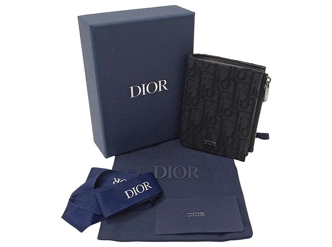 Cartera bi-fold de jacquard negro Christian Dior - vista 6