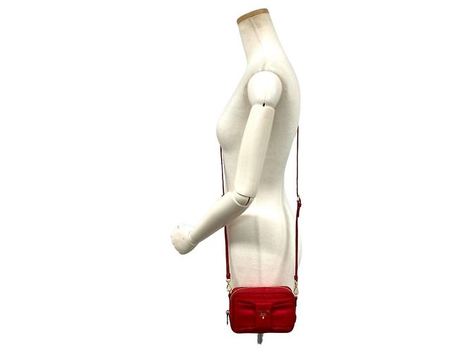 Prada Ribbon Mini Schultertasche Rot - Ansicht 10