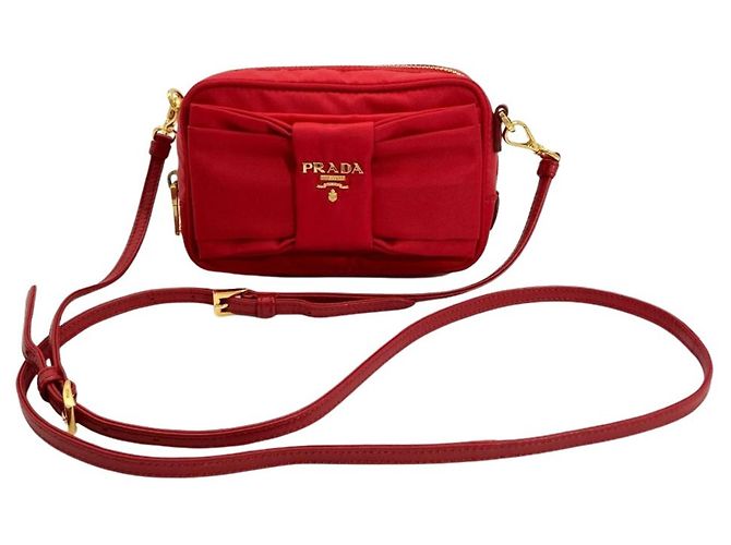 Prada Ribbon Mini Schultertasche Rot - Ansicht 5