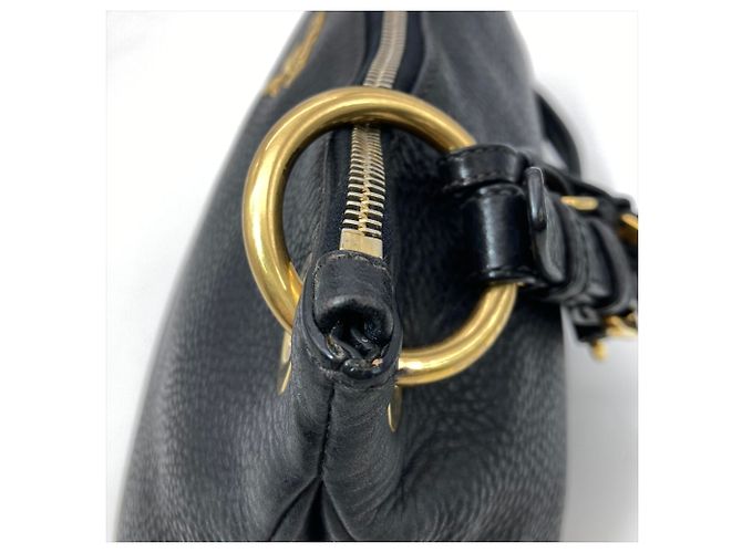 Borsa a tracolla in pelle nera Prada Nero - vista 10