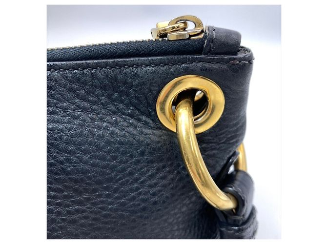 Borsa a tracolla in pelle nera Prada Nero - vista 11