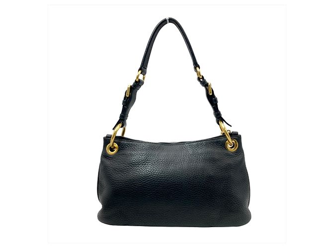 Borsa a tracolla in pelle nera Prada Nero - vista 2