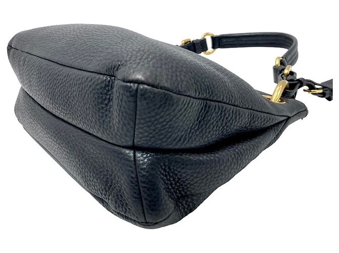 Borsa a tracolla in pelle nera Prada Nero - vista 3