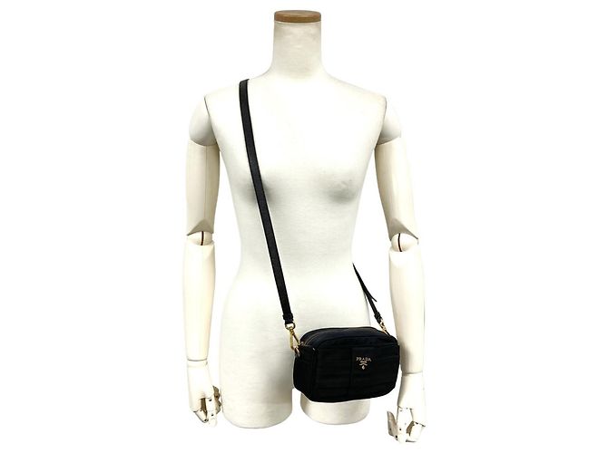Ribbon Mini borsa a tracolla Prada PRADA con motivo a nastro Nero - vista 12