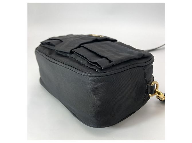 Ribbon Mini borsa a tracolla Prada PRADA con motivo a nastro Nero - vista 3