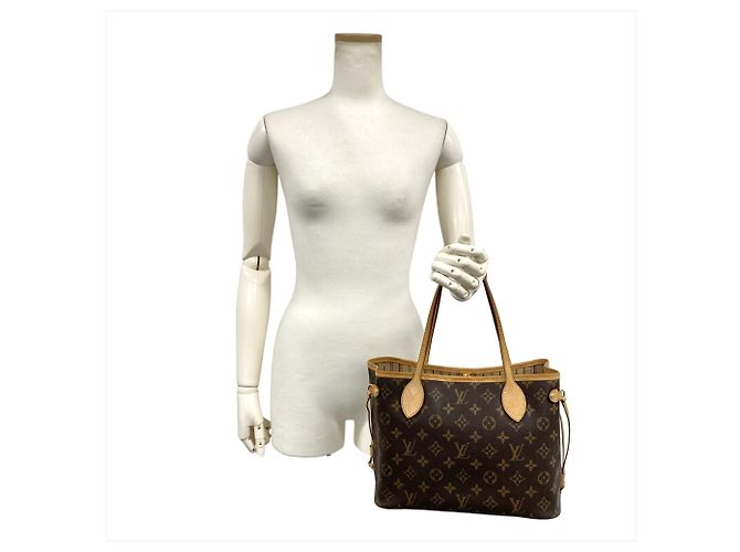 Borsa Tote Louis Vuitton Neverfull PM Marrone - vista 13