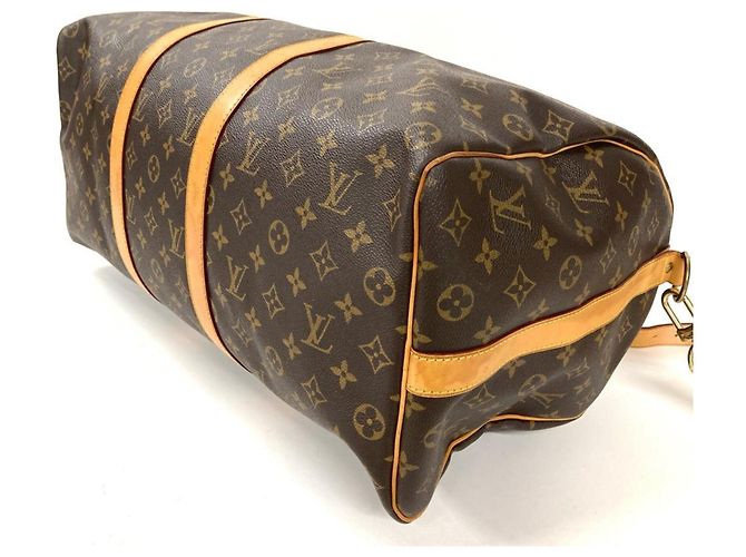 Louis Vuitton Keepall 50 Bandoulière Borsa Boston Marrone - vista 4