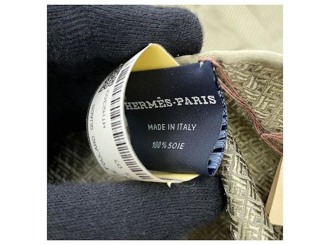 Hermès Chal de seda Quadrige Hermes Caqui - vista 11