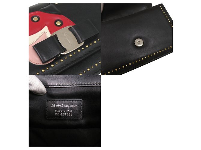 Borsa a tracolla in pelle nera Salvatore Ferragamo Nero - vista 7