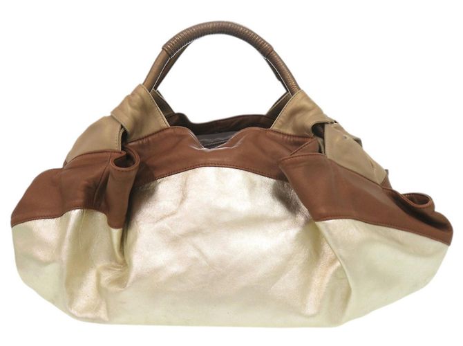 Borsa Loewe Nappa Aire Leather Brown and Gold Marrone D'oro - vista 2