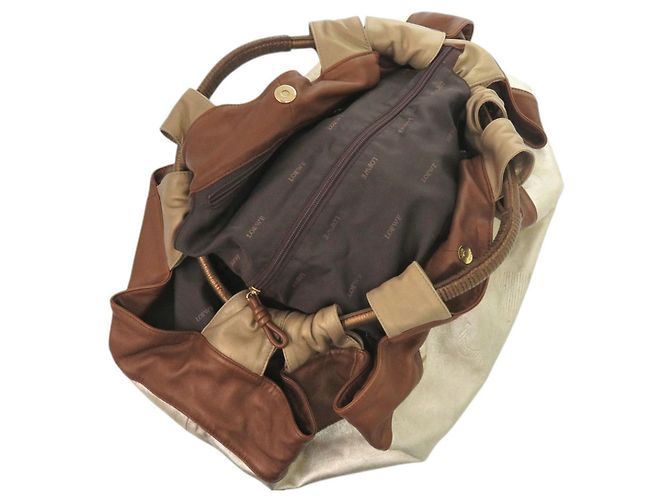 Borsa Loewe Nappa Aire Leather Brown and Gold Marrone D'oro - vista 4