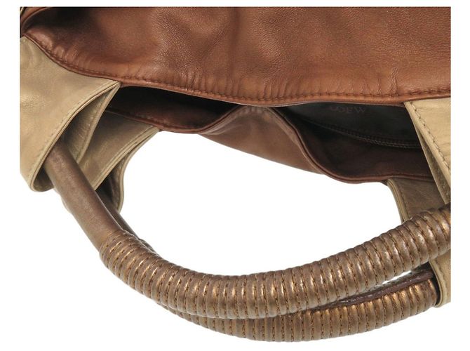 Borsa Loewe Nappa Aire Leather Brown and Gold Marrone D'oro - vista 6