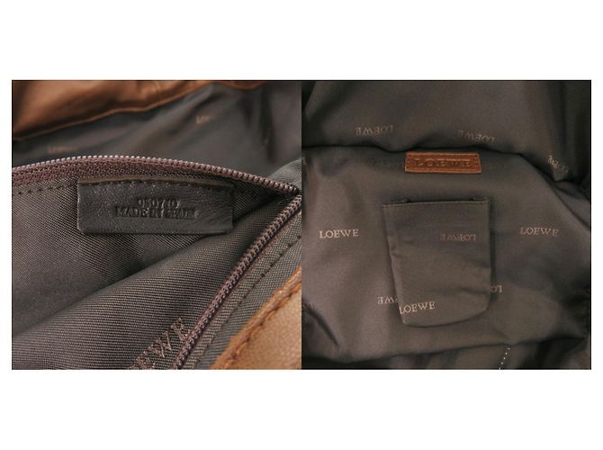 Borsa Loewe Nappa Aire Leather Brown and Gold Marrone D'oro - vista 8