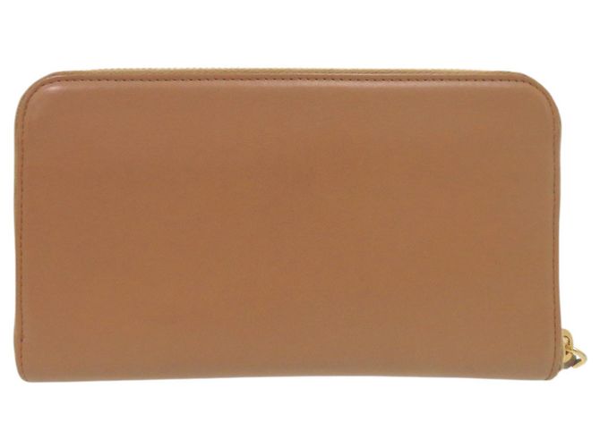 Cartera larga de cuero marrón Prada Castaño Camello - vista 3