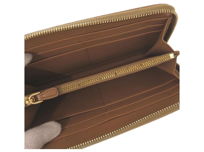 Cartera larga de cuero marrón Prada Castaño Camello - vista 4