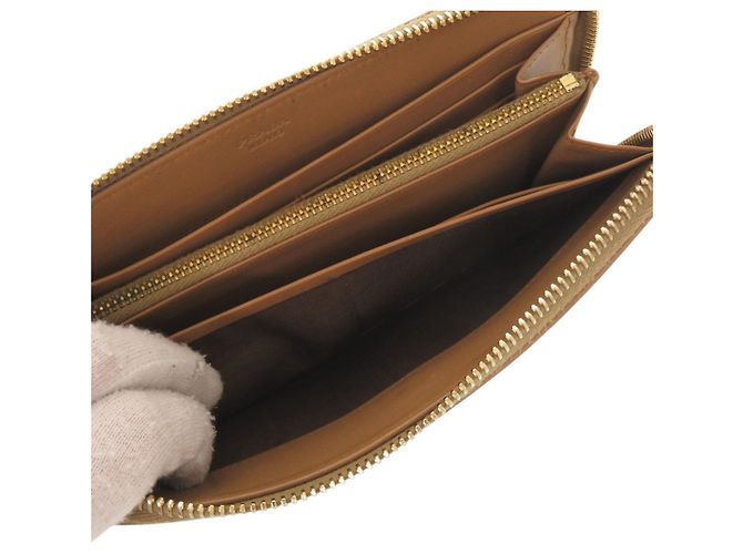 Cartera larga de cuero marrón Prada Castaño Camello - vista 7