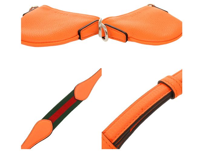 Gucci Micro Mini Leder Schultertasche Orange - Ansicht 10