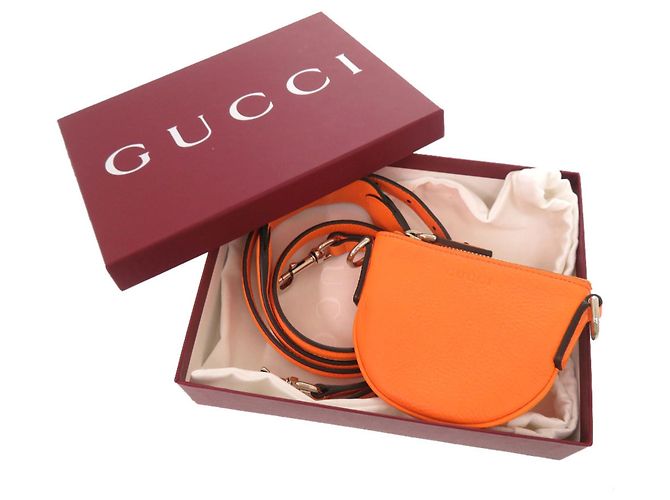 Gucci Micro Mini Leder Schultertasche Orange - Ansicht 2