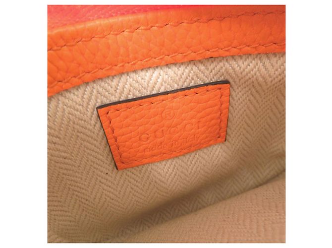 Gucci Micro Mini Leder Schultertasche Orange - Ansicht 6