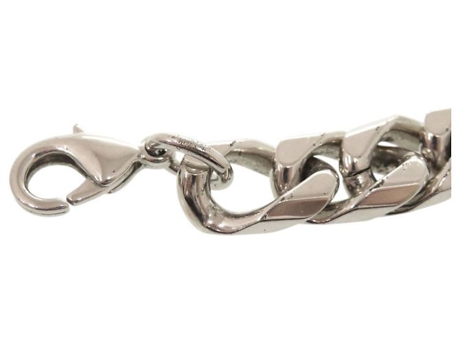 Collana Christian Dior con maglie a catena argentate e strass Argento - vista 9