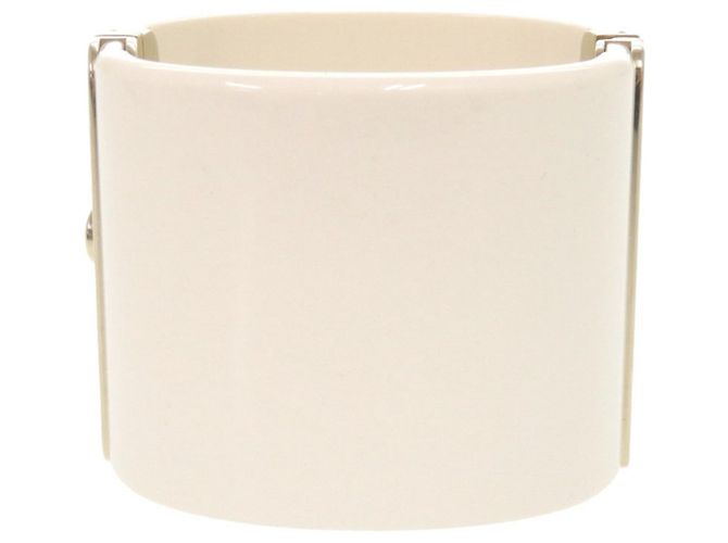 Bracciale rigido Chanel Coco Mark con strass Rosa Bianco D'oro - vista 3