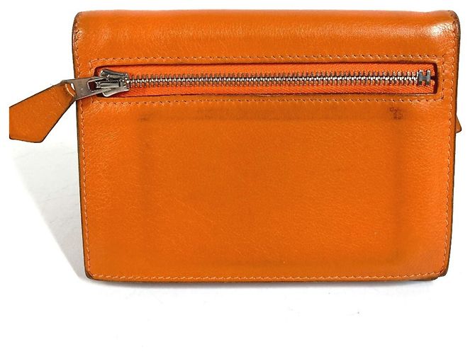 Hermès Portafoglio Compatto Hermes Zip Zack Arancione - vista 2
