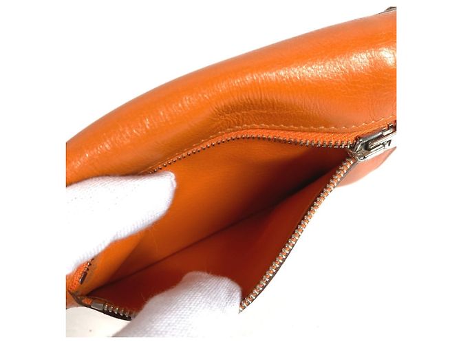 Hermès Portafoglio Compatto Hermes Zip Zack Arancione - vista 8