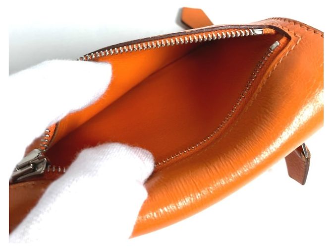 Hermès Portafoglio Compatto Hermes Zip Zack Arancione - vista 9