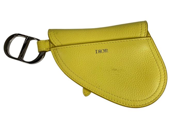 Charm per borsa in pelle gialla Christian Dior Giallo - vista 4