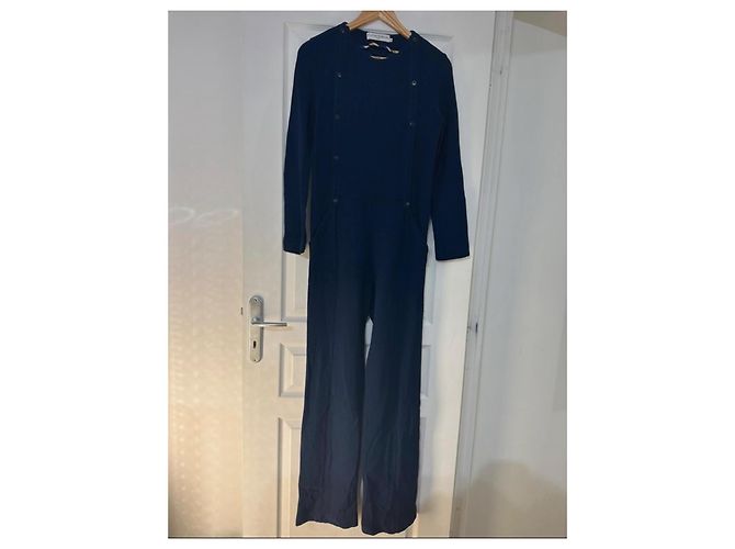 Jc De Castelbajac Tuta intera in lana e viscosa blu navy - vista 2
