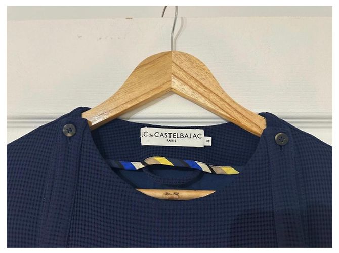 Jc De Castelbajac Tuta intera in lana e viscosa blu navy - vista 4