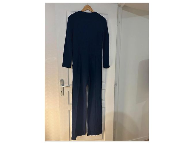 Jc De Castelbajac Tuta intera in lana e viscosa blu navy - vista 5