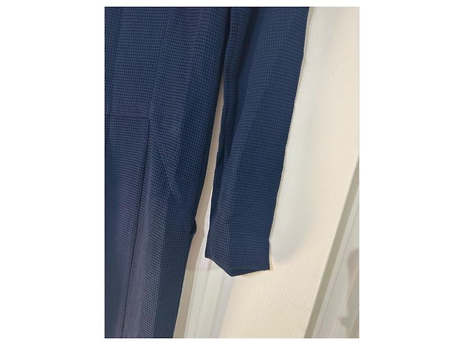 Jc De Castelbajac Tuta intera in lana e viscosa blu navy - vista 7