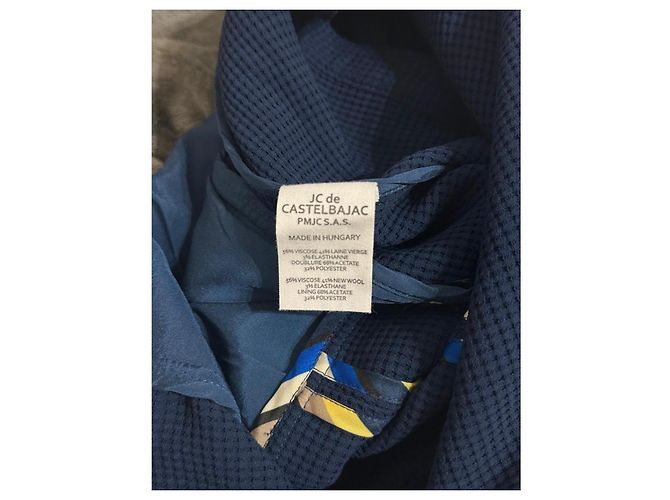 Jc De Castelbajac Tuta intera in lana e viscosa blu navy - vista 8