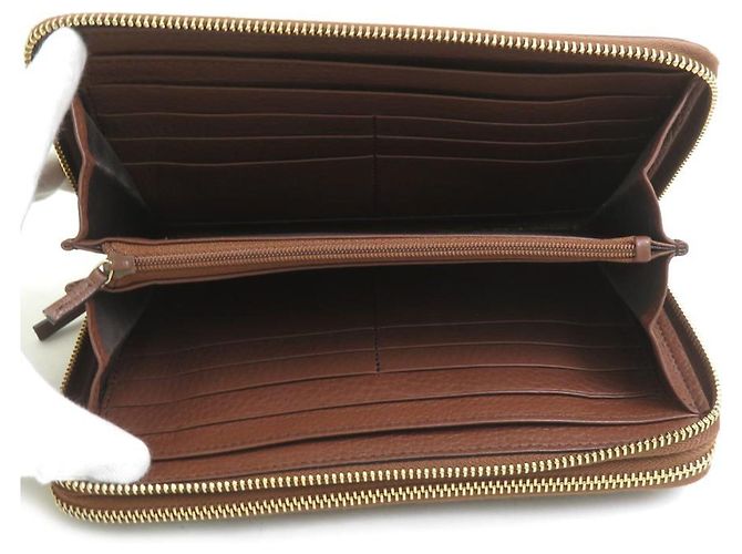 Portafoglio lungo in pelle marrone Gucci - vista 3