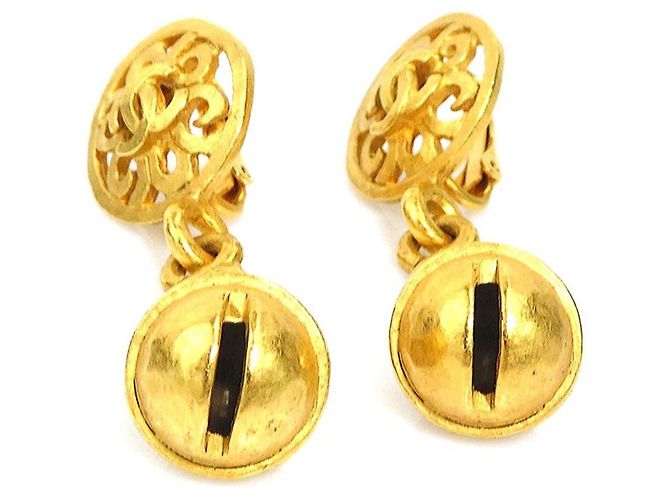 Orecchini a clip in metallo dorato Chanel D'oro - vista 3