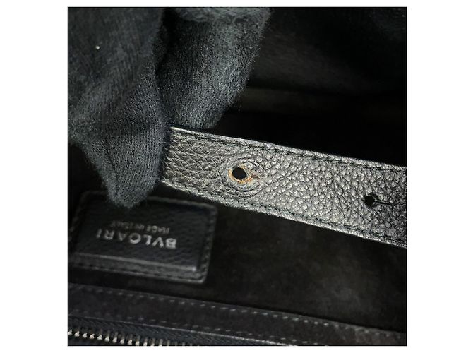 Bulgari Bvlgari Black Leather Tote Bag Schwarz - Ansicht 15