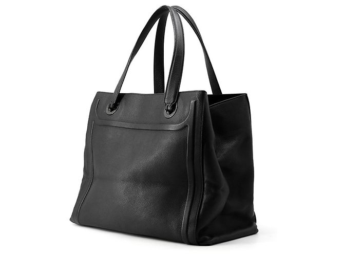 Bulgari Bvlgari Black Leather Tote Bag Schwarz - Ansicht 2
