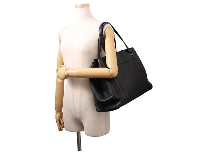 Bulgari Bvlgari Black Leather Tote Bag Schwarz - Ansicht 4