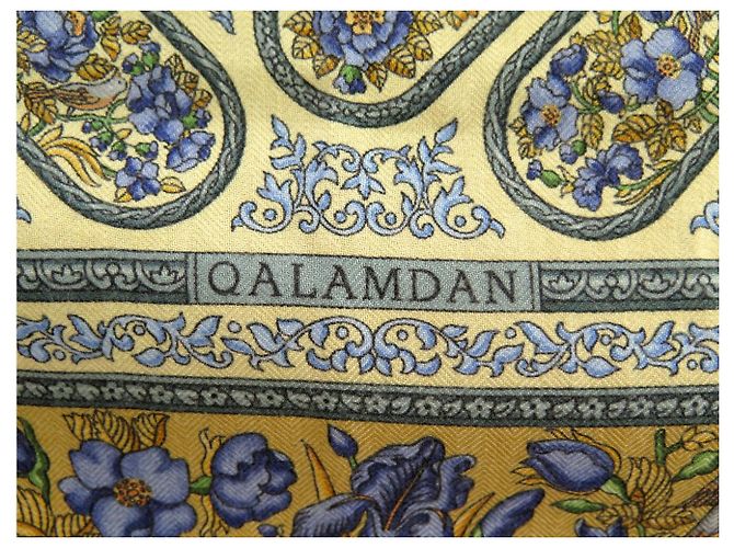 Hermès FULAR HERMES QALAMDAN CATH. BASCHET QUADRATO 90 IN CACHEMIRE E SETA Giallo - vista 6