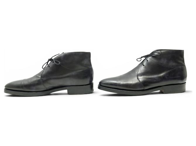 STIVALETTI IN PELLE JOHN LOBB ROMSEY 8.5E 42.5 CHUKKA Nero - vista 2