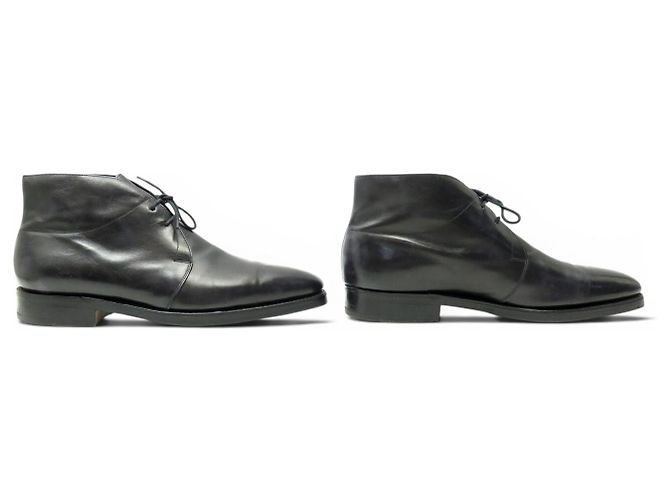 STIVALETTI IN PELLE JOHN LOBB ROMSEY 8.5E 42.5 CHUKKA Nero - vista 3
