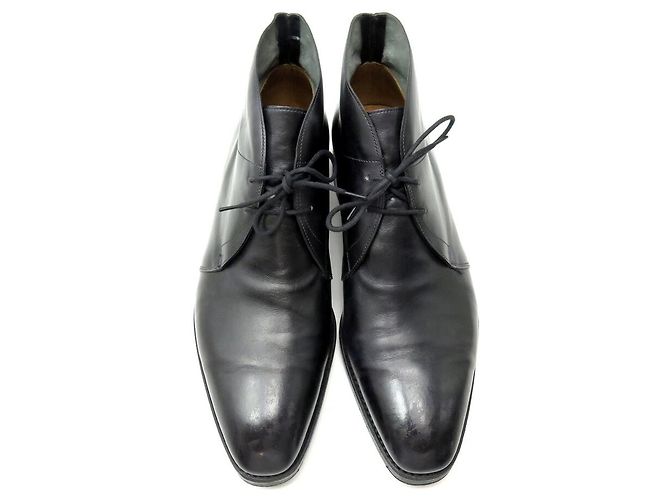 STIVALETTI IN PELLE JOHN LOBB ROMSEY 8.5E 42.5 CHUKKA Nero - vista 8