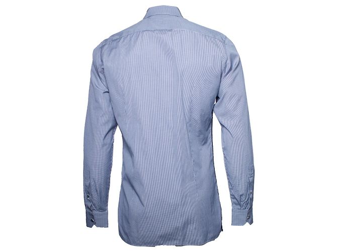 Lanvin, Camicia a quadri blu scuro con bianco - vista 2