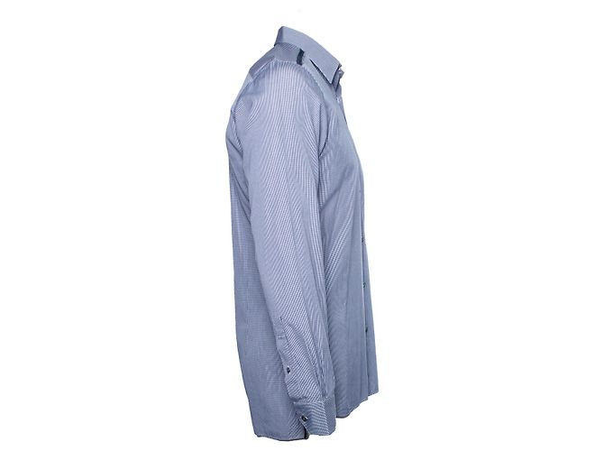 Lanvin, Camicia a quadri blu scuro con bianco - vista 3