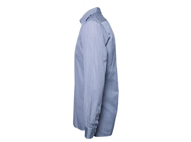 Lanvin, Camicia a quadri blu scuro con bianco - vista 4