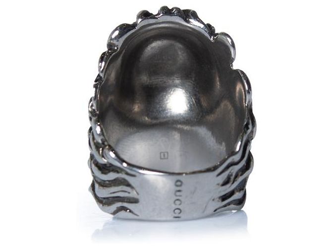 Gucci, Anello unisex testa di leone con pietra trasparente Multicolore - vista 3