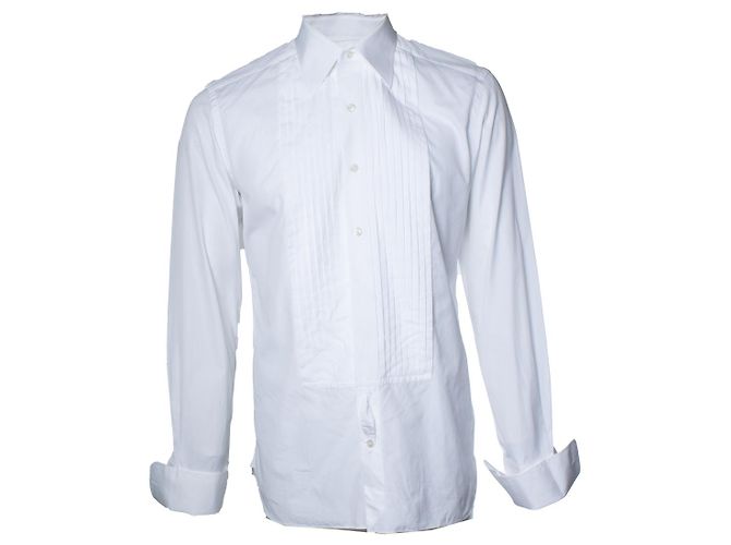 Tom Ford, Camicia da smoking con pieghe in bianco - vista 2