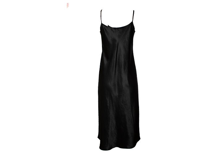 Vince, schwarzes glänzendes Midikleid - Ansicht 3