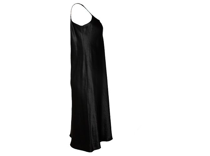 Vince, schwarzes glänzendes Midikleid - Ansicht 4